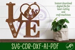 Love word with pets wall art sign, SVG file. vector Product Image 2