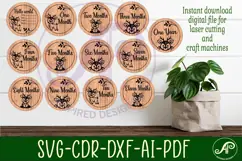 Baby monthly milestone discs SVG woodland deer theme Product Image 2