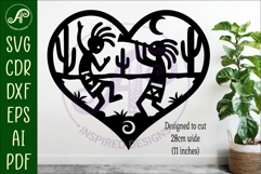 Kokopelli heart wall sign, laser cut Product Image 2