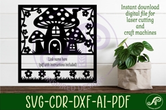 Mushroom house name sign design for laser cutting or cards Product Image 2