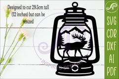 Camping Lantern Scene Elk Wall Sign Product Image 2