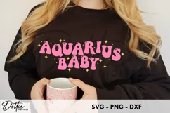 Aquarius Baby SVG DXF PNG Zodiac Star Sign Product Image 2
