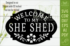 Welcome To My She Shed Sign SVG Farmhouse Floral Wall Decor Product Image 2