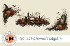 Gothic Halloween Edges 4 PNG Clipart Set Product Image 5