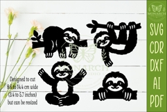 Cute Sloth Silhouette designs for laser cut and crafts 1 Product Image 2