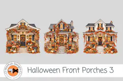 PNG Halloween Watercolor Front Porches 3 Product Image 3