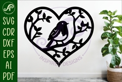 Robin bird heart wall sign, SVG file. Product Image 2