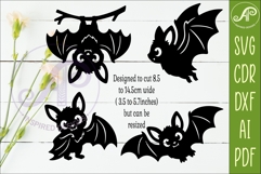 Cute Halloween Bat Silhouette SVG for Laser Cutting 1 Product Image 2