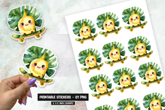 Cute Yellow Pear on Skateboard Sticker Sublimation PNG Product Image 1