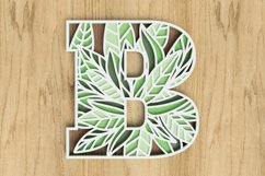 Layered Botanical Alphabet Laser Cut File - Letter B Product Image 1
