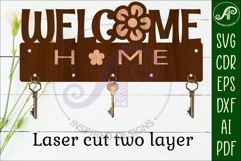 Floral welcome home Key holders for metal and laser cutting Product Image 2