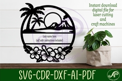 Hawaiian Tropical Name Sign SVG Island Luau Hibiscus Beach Product Image 2