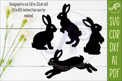 Woodland animal Silhouette rabbits for laser cutting Product Image 2