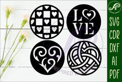 Heart Coasters, laser cut out Love heart designs d3 Product Image 2