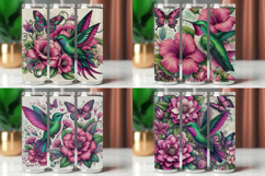 Tumbler Wrap 20 oz - floral butterfly and calibri Product Image 1
