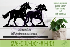 Running Horses Name Sign SVG, Horse Lover Wall Art Laser Cut Product Image 2