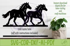 Running Horses Name Sign SVG, Horse Lover Wall Art Laser Cut Product Image 2