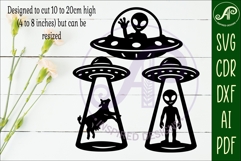 Alien Silhouette Shapes, UFO Cut outs 4 Product Image 2