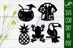 Tropical Silhouette Shapes, Summer Cut outs 3 Product Image 2