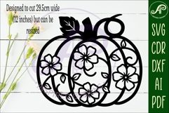 Pumpkin fall floral vine wall sign svg laser cut file Product Image 2