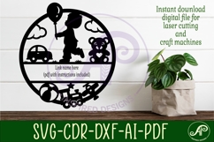 Little Boy and Toys name sign svg laser cut Product Image 2
