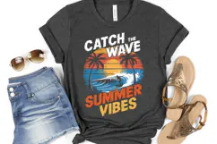 Catch the wave Summer Vibes SVG Design | SVG Cut files Product Image 3