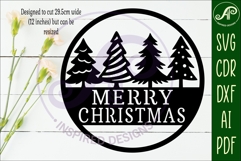Merry Christmas trees wall sign svg laser cut Product Image 2