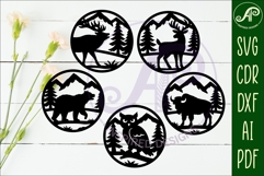 Forest Animal Coasters, laser cut out Wildlife coaster 1 Product Image 2