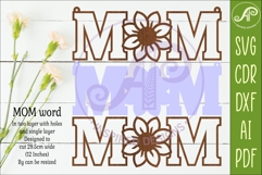 Floral MOM SVG, Laser Cut Mom Sign, Mother’s Day Hanging Product Image 2