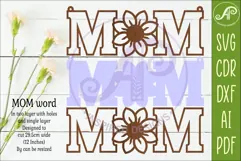 Floral MOM SVG, Laser Cut Mom Sign, Mother’s Day Hanging Product Image 2