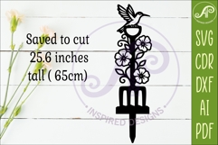 Hummingbird Garden Fork Wall Art &amp; Garden Stake SVG Product Image 2