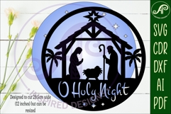 Nativity O Holy night Christmas wall sign svg laser cut file Product Image 2