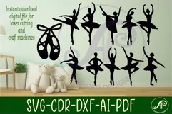 Ballerina Silhouette laser cut wall art Product Image 2