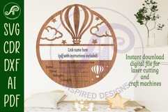 Hot air balloon Newborn Baby stats, Birth plaque, name Product Image 2