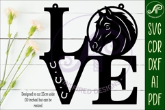Love word with Horse theme wall art sign, SVG file. vector Product Image 2