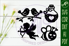 Valentines day silhouette laser cut outs SVG file 4 Product Image 2