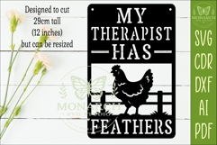 My Therapist Has Feathers Chicken Wall Sign SVG | Funny Product Image 2