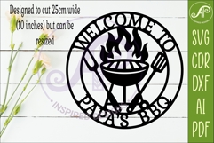 Welcome To Papa’s BBQ SVG. Grill Wall Sign Laser Cut Product Image 2