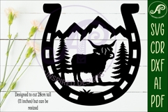 Horse Shoe highland cow wall sign Product Image 2