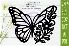 Monarch Butterfly Wall Art SVG, Modern Floral Butterfly Product Image 2