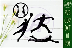 Baseball silhouette bundle laser cut outs Product Image 2