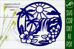 Tropical waterfall wall sign, SVG file. laser cut Product Image 2