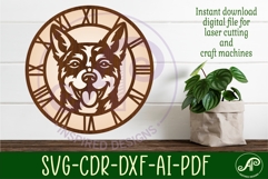 Blue Heeler dog clock wall clock laser cut file Product Image 2