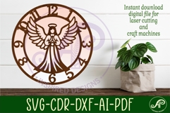 Angel Wall Clock SVG, Christian Laser Cut Clock Product Image 2