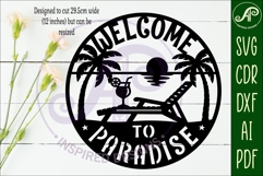Welcome to paradise beach house wall sign, SVG file. Product Image 2