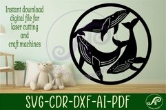 Whales wall art sign, SVG file. vector file Product Image 2