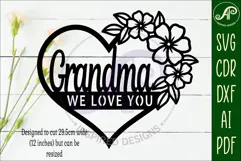 Grandma We love you heart wall sign laser cut file Product Image 2