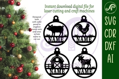 Farm animals Christmas Ornaments, personalized 1 Product Image 2