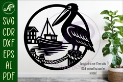 Pelican wall sign, Ocean bird, port scene design. Product Image 2