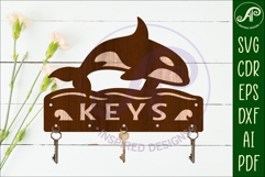 Orca Whales Key holder designs for wood and metal Product Image 2
